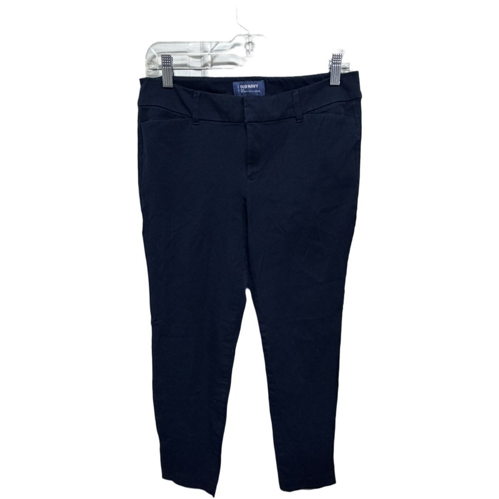 Old Navy Pixie Mid Rise Ankle Pants Navy Blue Size 8 Regular Stretch Work Career